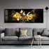 Black Gold Rose Abstract Wall Art Canvas